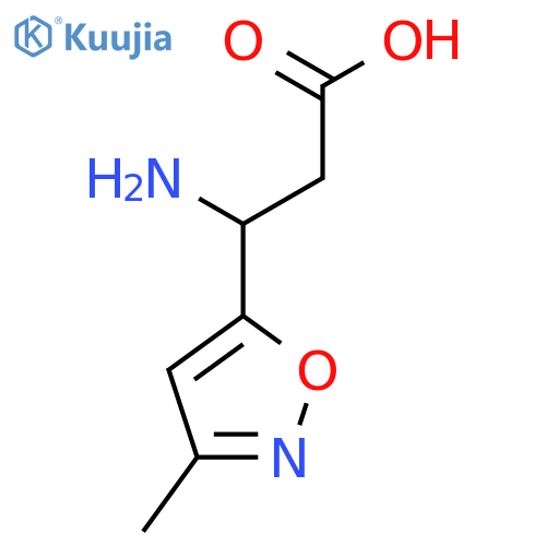 3-amino-3-(3-methyl-1,2-oxazol-5-yl)propanoic acid structure