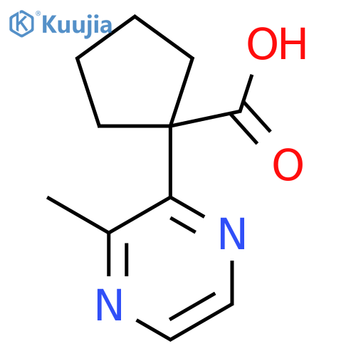 1-(3-methylpyrazin-2-yl)cyclopentane-1-carboxylic acid structure