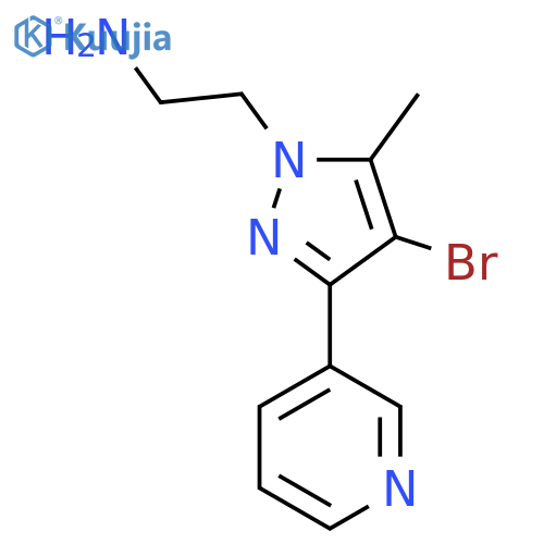 2-(4-Bromo-5-methyl-3-(pyridin-3-yl)-1H-pyrazol-1-yl)ethan-1-amine structure