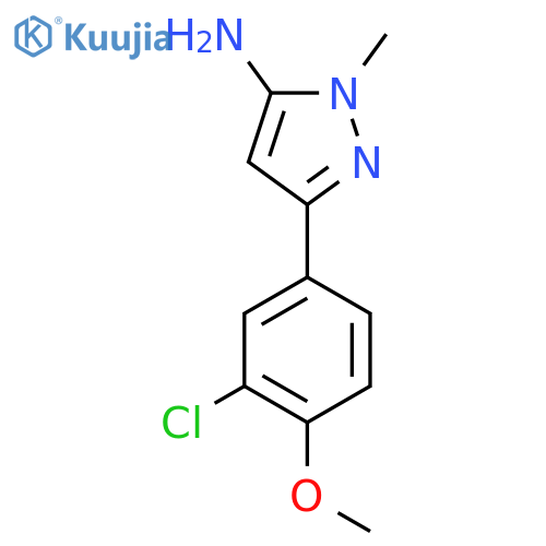 3-(3-chloro-4-methoxyphenyl)-1-methyl-1H-pyrazol-5-amine structure
