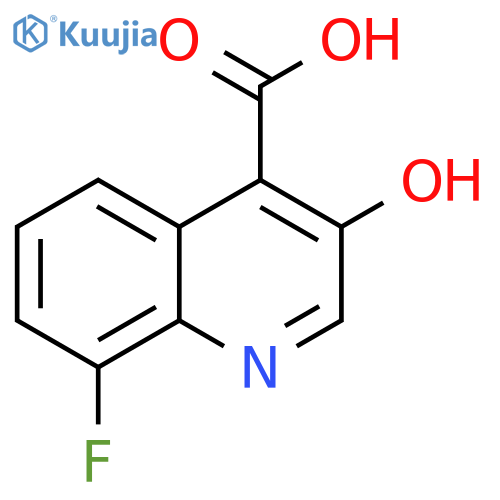 8-fluoro-3-hydroxyquinoline-4-carboxylic acid structure