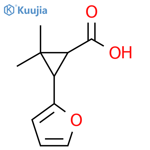 3-(furan-2-yl)-2,2-dimethylcyclopropane-1-carboxylic acid structure