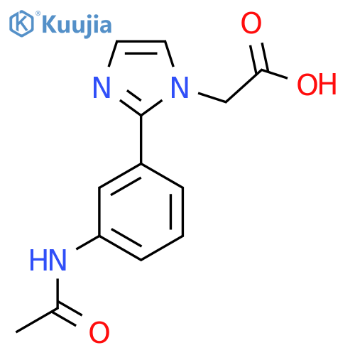 2-2-(3-acetamidophenyl)-1H-imidazol-1-ylacetic acid structure