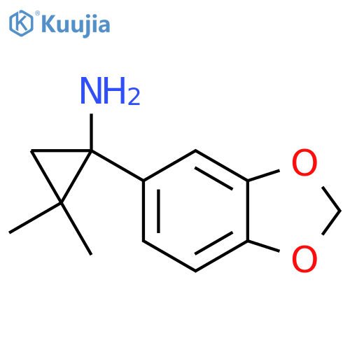 1-(1,3-dioxaindan-5-yl)-2,2-dimethylcyclopropan-1-amine structure
