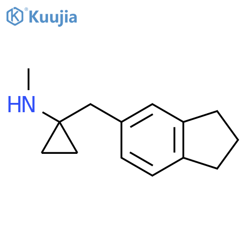 1-(2,3-dihydro-1H-inden-5-yl)methyl-N-methylcyclopropan-1-amine structure