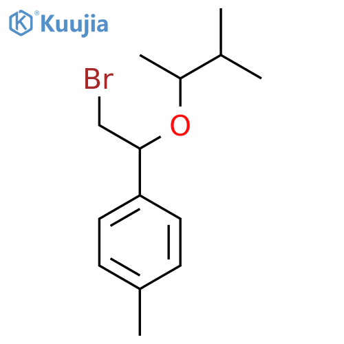 1-{2-bromo-1-(3-methylbutan-2-yl)oxyethyl}-4-methylbenzene structure