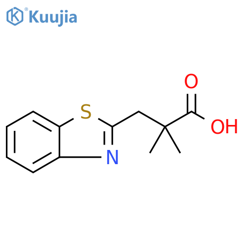 3-(1,3-benzothiazol-2-yl)-2,2-dimethylpropanoic acid structure