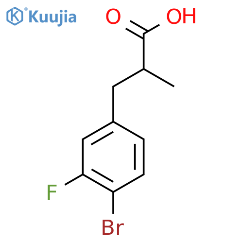 3-(4-bromo-3-fluorophenyl)-2-methylpropanoic acid structure