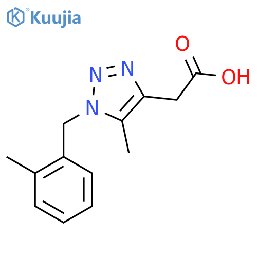 2-{5-methyl-1-(2-methylphenyl)methyl-1H-1,2,3-triazol-4-yl}acetic acid structure