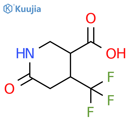 6-oxo-4-(trifluoromethyl)piperidine-3-carboxylic acid, Mixture of diastereomers structure