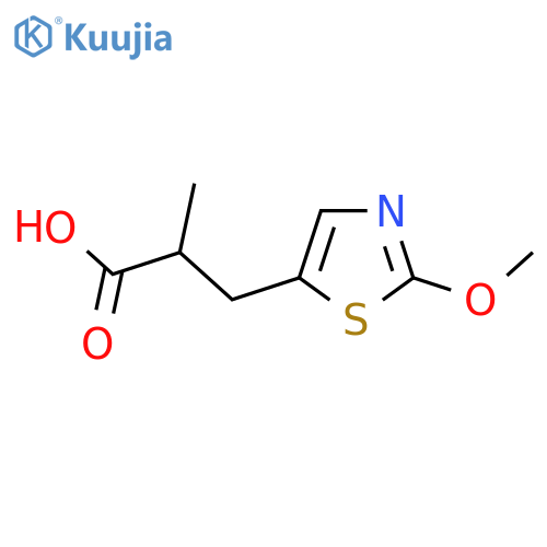 3-(2-methoxy-1,3-thiazol-5-yl)-2-methylpropanoic acid structure