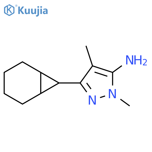 3-{bicyclo4.1.0heptan-7-yl}-1,4-dimethyl-1H-pyrazol-5-amine structure