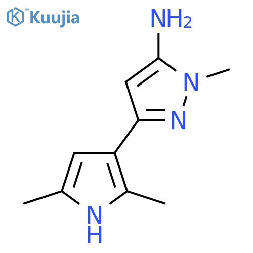 3-(2,5-dimethyl-1H-pyrrol-3-yl)-1-methyl-1H-pyrazol-5-amine structure