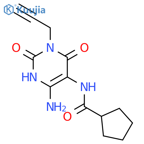 Cyclopentanecarboxamide,N-[4-amino-1,2,3,6-tetrahydro-2,6-dioxo-1-(2-propyn-1-yl)-5-pyrimidinyl]- structure