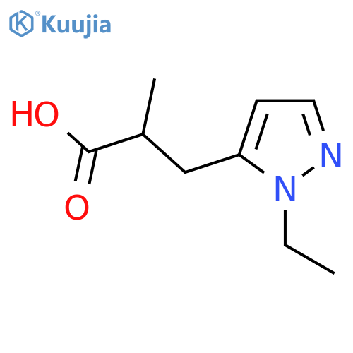 3-(1-ethyl-1H-pyrazol-5-yl)-2-methylpropanoic acid structure