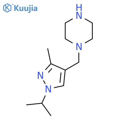 1-{[3-methyl-1-(propan-2-yl)-1H-pyrazol-4-yl]methyl}piperazine structure
