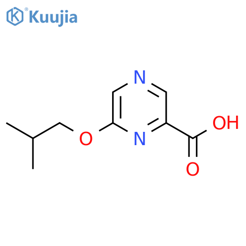 6-(2-methylpropoxy)pyrazine-2-carboxylic acid structure