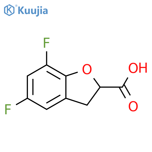 2-Benzofurancarboxylic acid, 5,7-difluoro-2,3-dihydro- structure