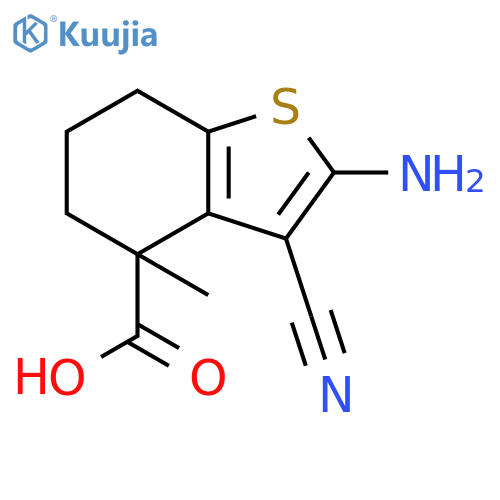 Benzo[b]thiophene-4-carboxylic acid, 2-amino-3-cyano-4,5,6,7-tetrahydro-4-methyl- structure