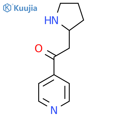 1-(Pyridin-4-yl)-2-(pyrrolidin-2-yl)ethan-1-one structure