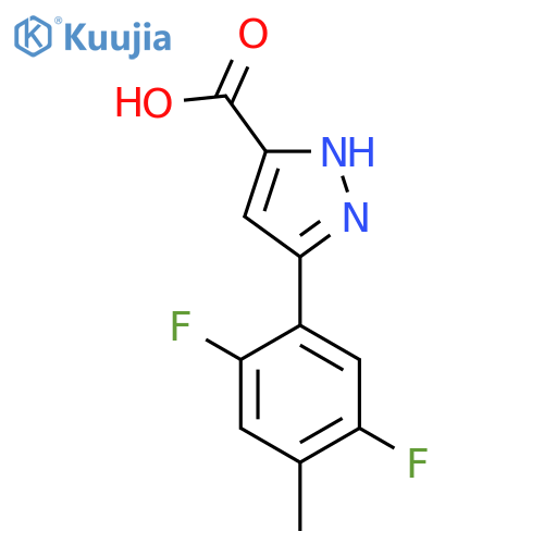 5-(2,5-difluoro-4-methylphenyl)-1H-pyrazole-3-carboxylic acid structure