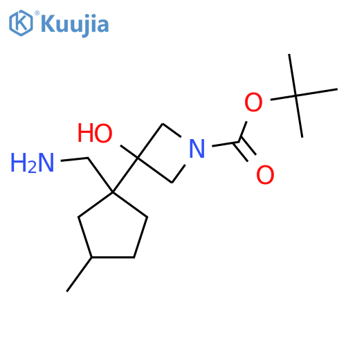 Tert-butyl 3-[1-(aminomethyl)-3-methylcyclopentyl]-3-hydroxyazetidine-1-carboxylate structure