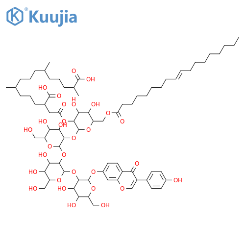 4',7-Dihydroxyisoflavone; 7-O-[3,15-Dicarboxy-7,11-dimethylhexadecanoyl-(→2)-[9-octadecenoyl-(→6)]-β-D-glucopyranosyl-(1→2)-β-D-glucopyranosyl-(1→2)-β-D-glucopyranosyl-(1→2)-β-D-glucopyranoside] structure
