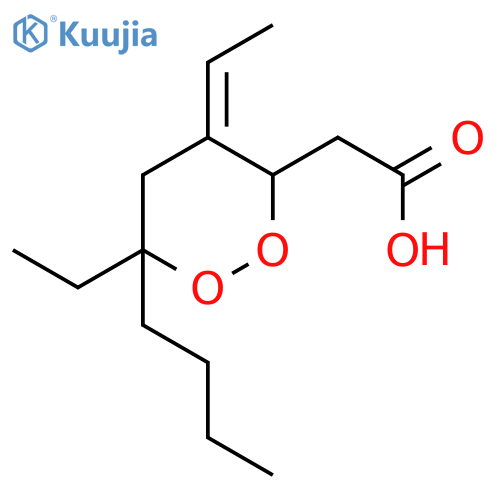 6-Butyl-6-ethyl-4-ethylidene-1,2-dioxan-3-acetic acid structure