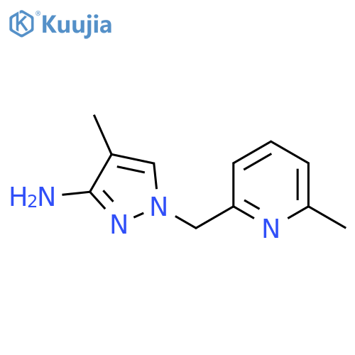 4-methyl-1-(6-methylpyridin-2-yl)methyl-1H-pyrazol-3-amine structure