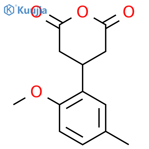 4-(2-methoxy-5-methylphenyl)oxane-2,6-dione structure