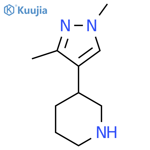 3-(1,3-dimethyl-1H-pyrazol-4-yl)piperidine structure