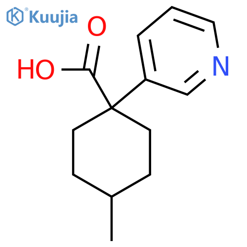 4-Methyl-1-(pyridin-3-yl)cyclohexane-1-carboxylic acid structure