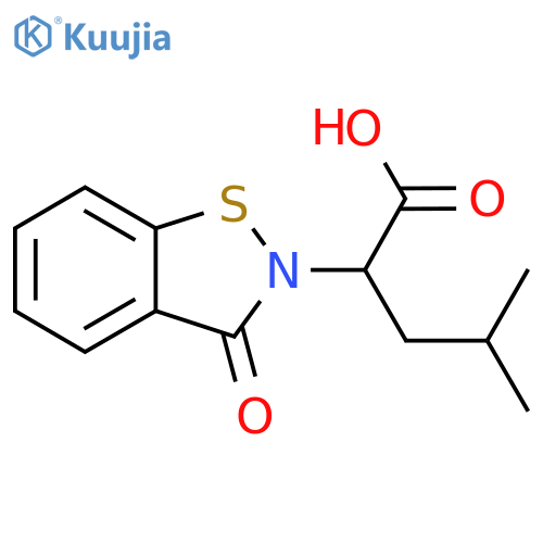 4-methyl-2-(3-oxo-1,2-benzisothiazol-2(3H)-yl)pentanoic acid structure