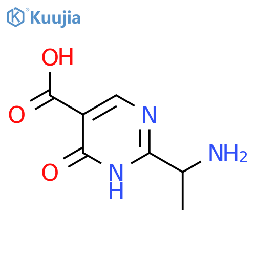 2-(1-aminoethyl)-6-oxo-1,6-dihydropyrimidine-5-carboxylic acid structure
