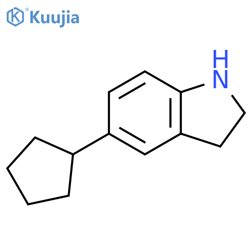 1H-Indole, 5-cyclopentyl-2,3-dihydro- structure