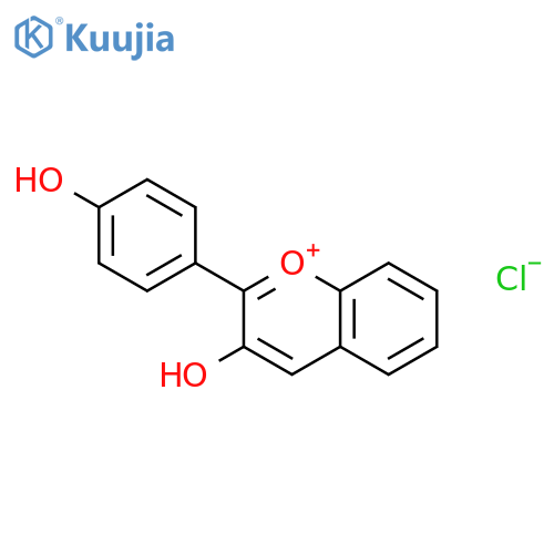 1-Benzopyrylium, 3-hydroxy-2-(4-hydroxyphenyl)-, chloride structure