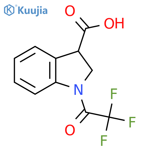 1-(trifluoroacetyl)-2,3-dihydro-1H-indole-3-carboxylic acid structure