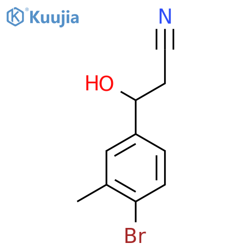 3-(4-bromo-3-methylphenyl)-3-hydroxypropanenitrile structure
