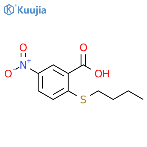 2-(butylsulfanyl)-5-nitrobenzoic acid structure