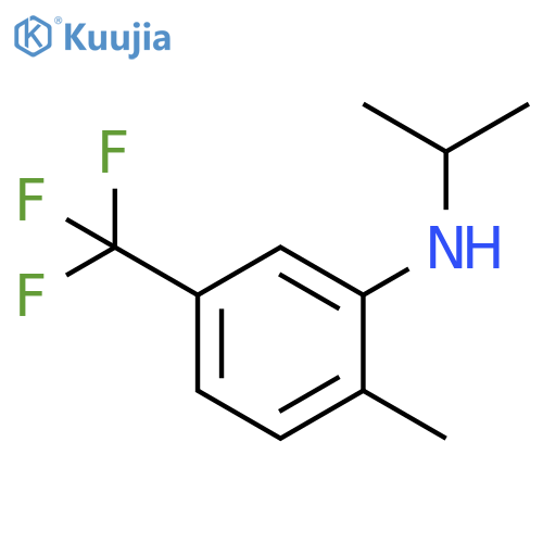 2-methyl-N-(propan-2-yl)-5-(trifluoromethyl)aniline structure