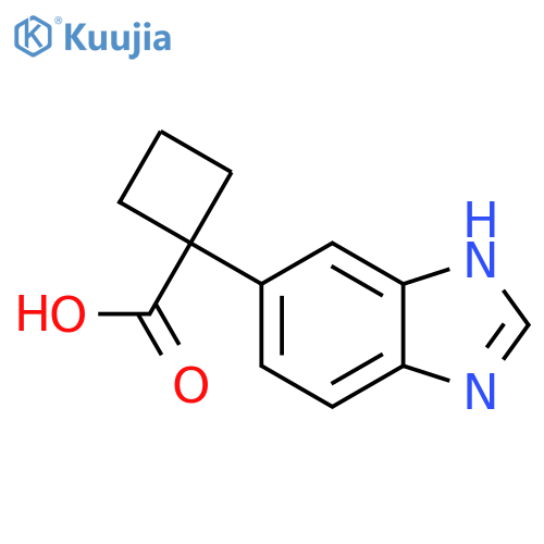 1-(1H-1,3-benzodiazol-5-yl)cyclobutane-1-carboxylic acid structure
