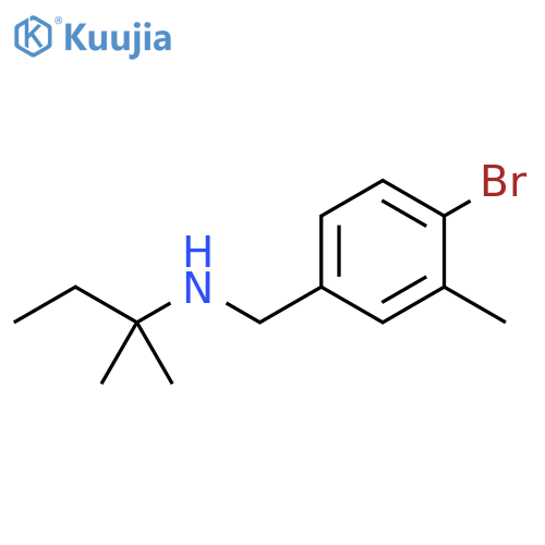 (4-bromo-3-methylphenyl)methyl(2-methylbutan-2-yl)amine structure