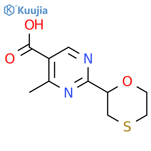 4-Methyl-2-(1,4-oxathian-2-yl)pyrimidine-5-carboxylic acid structure