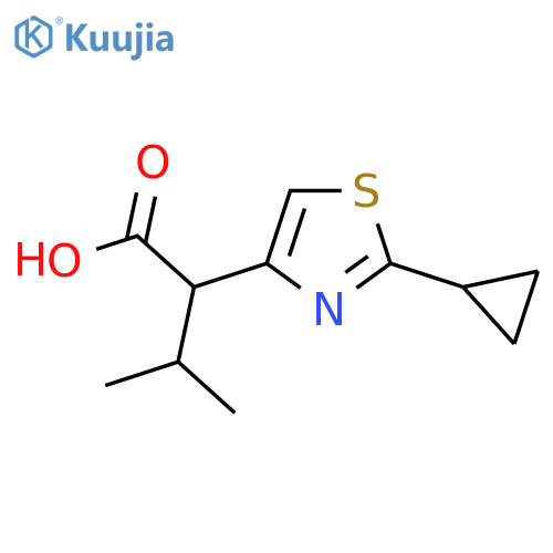 2-(2-cyclopropyl-1,3-thiazol-4-yl)-3-methylbutanoic acid structure