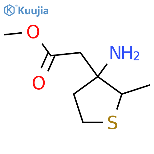 methyl 2-(3-amino-2-methylthiolan-3-yl)acetate structure