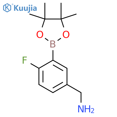5-Aminomethyl-4-2luorophenylboronic acid, pinacol ester structure