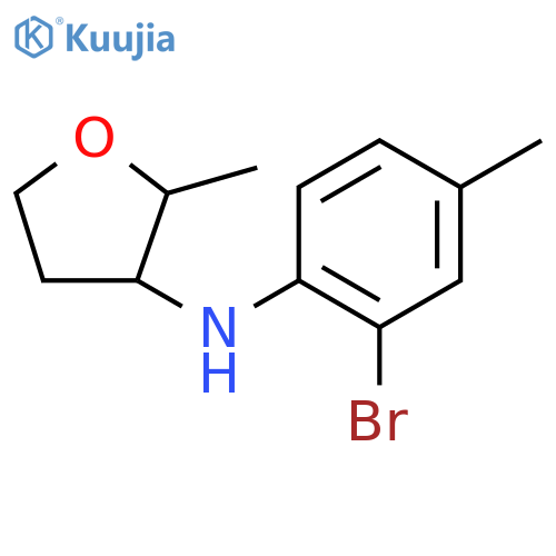 N-(2-bromo-4-methylphenyl)-2-methyloxolan-3-amine structure