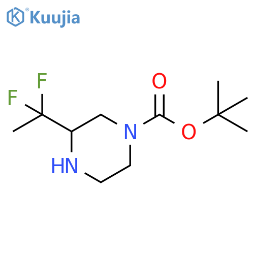 tert-butyl 3-(1,1-difluoroethyl)piperazine-1-carboxylate structure
