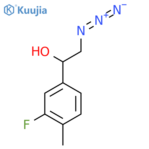 2-azido-1-(3-fluoro-4-methylphenyl)ethan-1-ol structure