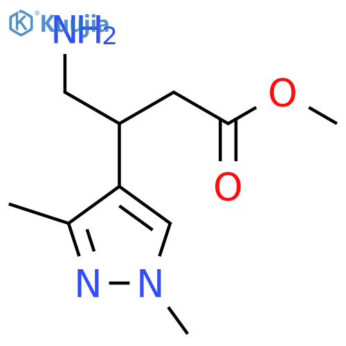methyl 4-amino-3-(1,3-dimethyl-1H-pyrazol-4-yl)butanoate structure